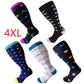 4XL Plus Compression Socks Men Knee Length Sports Socks Running Cycling Anti Fatigue Varicose Veins Natural Hiking Basketball