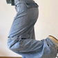 Spliced Wide Leg Denim Pants High Waist Jeans Women Ankle Length Jean Washed Loose Fit Pockets Zipper Fly Basics Solid 2024