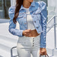 Women Denim Jacket Street Hole Ripped Outerwear Short Jean Jacket Women's Denim Clothing