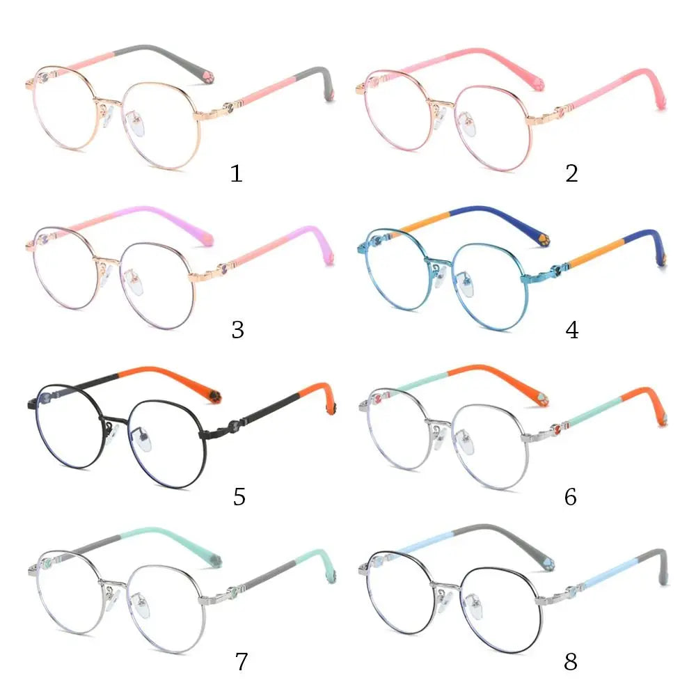 Fashion Round Anti-blue Light Glasses for Kids Boys Girls Classic Metal Frame Nerd Eyewear Child Eye Protection Computer Goggles