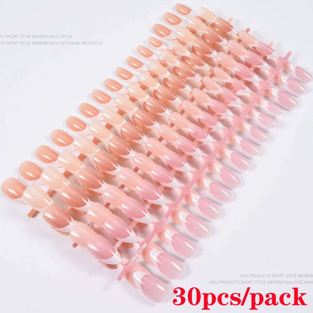 150pcs Nude French Almond Tips Press on Nails Pre-applied Tip Primer Soft Gel Tips 15 Sizes Short Extension Tips 17-24mm Manicur