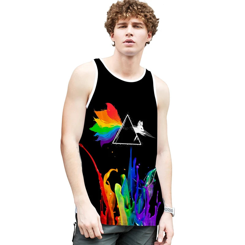 Pride LGBT fashion tank tops boy Gay Love Lesbian Rainbow Flag summer vest bodybuilding Sleeveless shirt fitness tank top men