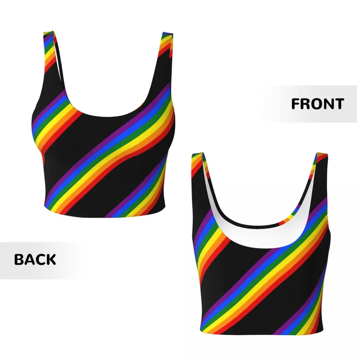 Custom Love Wins Gay Pride Workout Crop Tank Tops Women Seamless Rainbow LGBT GLBT Running Yoga Sports Bras