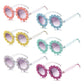 Cute Daisy Sunglasses for Children Fashion Round Flower Eyewear Kids Girls Boys Outdoor UV Protection Sun Glasses Shades