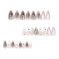 24pcs Punk Cool Fake Nails Almond French False Nail Patches Y2k Sliver Bead Decor Press on Nail Tips Wearable Manicure Sets